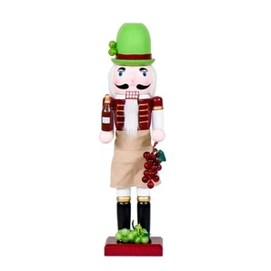 36CM Nutcrackers Statue Holiday Table Centerpieces Wine Grower Figurine - Picture 1 of 8
