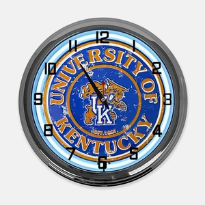 18" University Of Kentucky Wildcats Metal Sign Designed White Neon Clock - Picture 1 of 5
