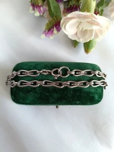 Vintage Sterling Silver Fancy Bar Link Chain Bracelet 19.5cm - Picture 1 of 6