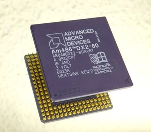 AMD 80486 DX 2-80 Gold Céramique 80 MHz Vintage CPU 3,3Volts - Photo 1/1