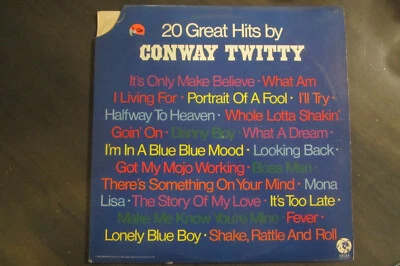 ROCK & ROLL/COUNTRY DOUBLE LP - CONWAY TWITTY - "20 GREAT HITS” VG - Image 1 of 2