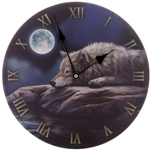 Leise Reflexion - Wolfsbild Wanduhr - Lisa Parker - 30cm - Brandneu - Bild 1 von 1
