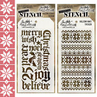 Tim Holtz Christmas Stencils - Holiday Knit & Holiday Script - Christmas Words