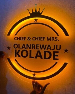 Acrylic Round Custom Sign Backlit Personalise Business Signboard Logo Shop Decor - Picture 1 of 8