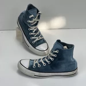 Converse Chuck Taylor All Star High Top Blue Teal Velvet 557928F Women Size US 6 - Picture 1 of 11
