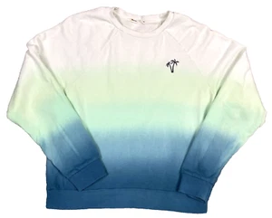 Marine Layer Sweatshirt M Blue Green Ombre Terry Cotton Crewneck 100% Cotton - Picture 1 of 9