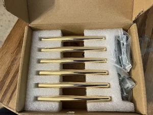 Art & Design Brass Drawer Pulls (6) Professional Hardware New in Open Box 4 inch - Picture 1 of 4