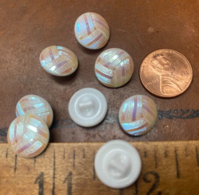 Vaso de leche redondo vintage de 1/2" 8 piezas champán blanco hecho en Checoslovaquia Foto 1 de 4