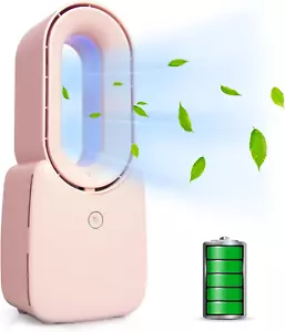 Small Tower Fan, 11.8 Inch Personal Portable Fan Rechargeable, USB Quiet Bladele - Picture 1 of 7
