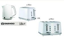 Daewoo Hive Collection Textured White Toaster Kettle Single / Combo Set