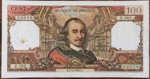Billet de 100 francs CORNEILLE 7 - 12 - 1967 FRANCE E.282 - Imagen 1 de 2