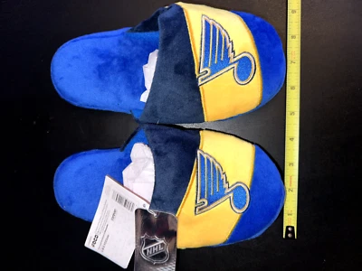 St Louis Blues NHL FOCO Slide Slippers Fuzzy Youth M (3-4) New W Tags - Image 1 of 4