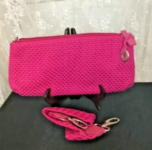 The Sak Women's Organizer Clutch with Detachable Strap Hot Pink Woven Pattern - Picture 1 of 7