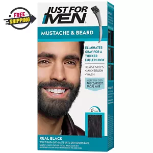 Just For Men Easy Brush In Mustache & Beard Color, Real Black M-55 - Picture 1 of 6