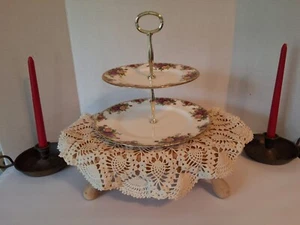 Royal Albert Old Country Rose Bone China zweistufig Servier - Bild 1 von 8
