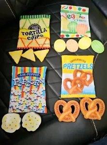 Melissa & Doug Wooden Store and Serve Snack Food Play Set Chips Pretzels Popcorn - Picture 1 of 21