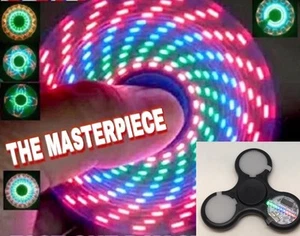 BLACK PATTERNS LED SPINNER FIDGET,11 LED 32 FLASHING PATTERNS ,CHRISTMAS GIFT - Picture 1 of 12