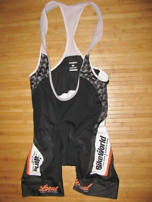 CAPO Cycle BIB 短裤自行车尺寸大号尼龙氨纶黑色带自行车世界 — 第 1/4 张图片