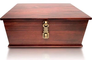 Antique Style Wood Storage Box Wooden Keepsake box for Jewelry Boxes Home Decor - Picture 1 of 7
