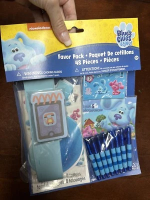 🐾 BLUE’S CLUES HUGE PARTY 48pc Stickers Tatoos Pens Blue Dog Favors Birthday - Image 1 of 4