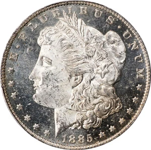 Morgan Dollar 1885-O PCGS MS-63 Deep Mirror Proof-like! Gold Shield! Lustrous! - Picture 1 of 7