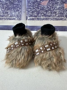Disney Star Wars Slippers Chewbacca Brown Faux Fur KIDS Size M7-8 Lucas Films - Picture 1 of 9