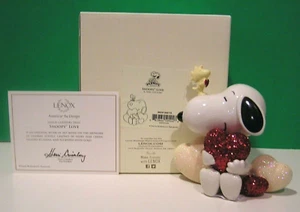 LENOX Peanuts SNOOPY LOVE with Woodstock - Valentines Day -- NEW in BOX with COA - Picture 1 of 4