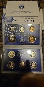 2001 S Uncirculated Proof set includes 10 coins, Mint Condition. Low Bid. - Picture 1 of 2