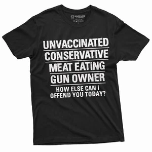 Para hombre Antiliberalismo Camiseta Dueño de Pistola no vacunada Carnívoro Camisa Patriótica - Imagen 1 de 8