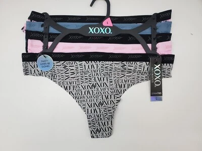XOXO 5Pack женщин M L без трусики линии логотип микрофибры стринги розовый серый черный зеленый - Изображение 1 из 4