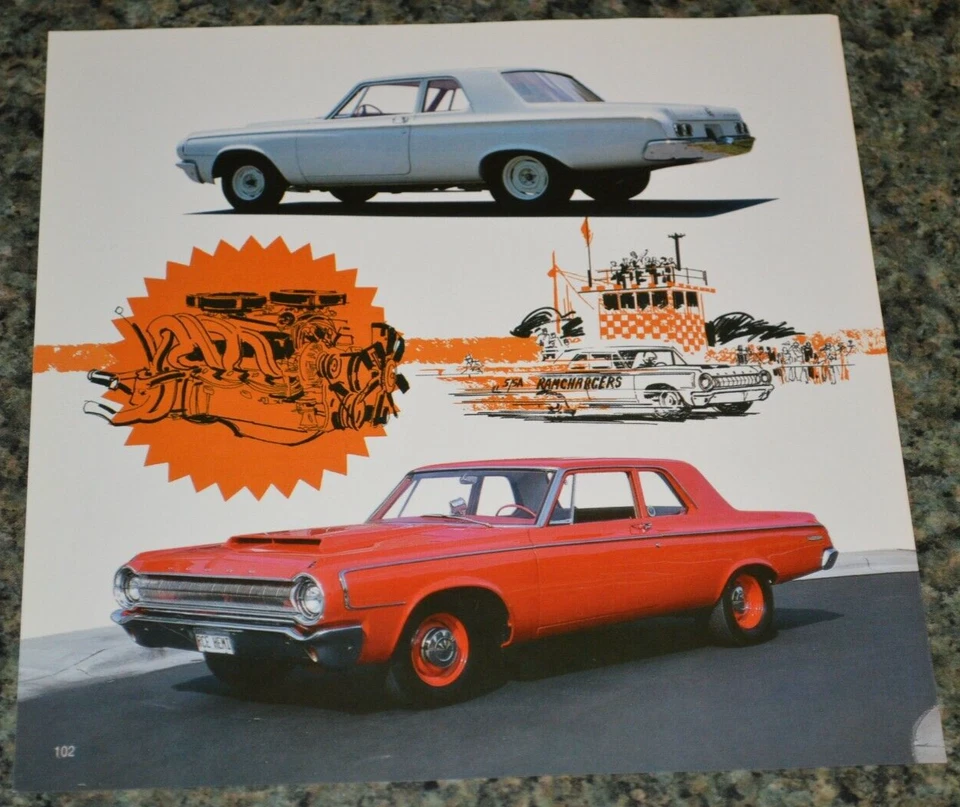 1964 DODGE RAMCHARGER PICTURE FEATURE PRINT 64 426 HEMI POLARA DART★★4 - Image 1 of 1