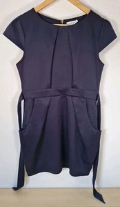 Blue Vanilla Pencil Dress In Navy Size 16 Pleated Knee Length - Imagen 1 de 8
