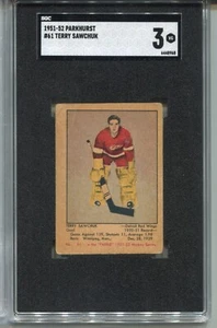 1951 Parkhurst Terry Sawchuk Rookie Card SGC 3 Graded Hockey #61 - Picture 1 of 3