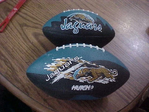 2-DIFF VINTAGE NFL Jacksonville Jaguars Hutch Rubber Footballs (New) Cover