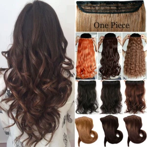 CLEARANCE Real 100% as Human Hair Extensions THICK Lace Weft Clip In Full Head - Picture 1 of 52