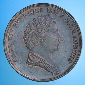 SVEZIA CARLO XIV GIOVANNI 2 SKILLING 1840 RAME COPPER COIN R! FDC CURRENCY - Foto 1 di 2