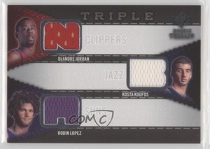 2008-09 SP Threads Triple Kosta Koufos DeAndre Jordan Robin Lopez Rookie RC