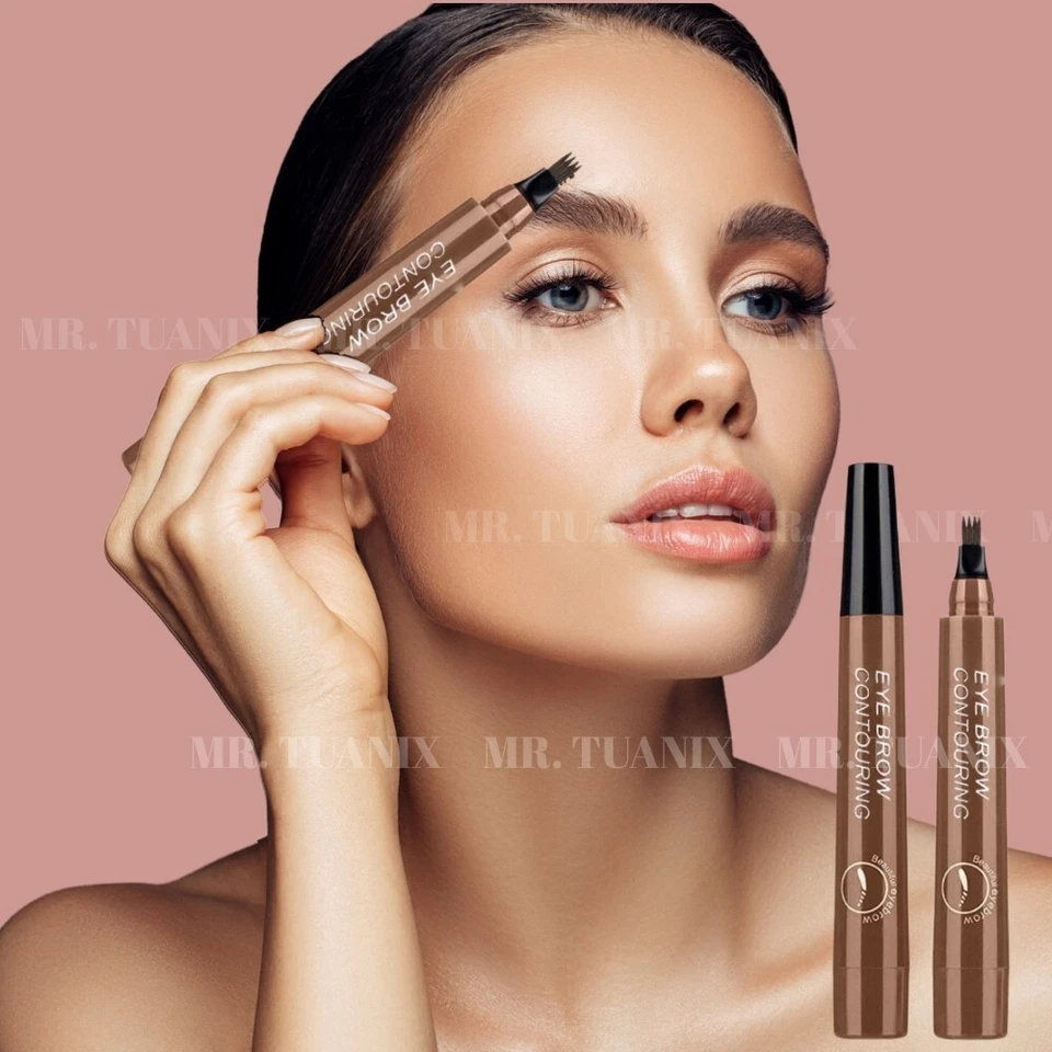 Microblading Tattoo Eyebrow Ink Pen Long Lasting Eye Brow Pencil 3D Fork Makeup - Image 1 of 4