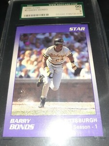 Barry Bonds SGC graded 9, 1990 Star card.