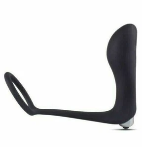 Vibratore anale in silicone dildo liscio vibrante prostata con anello fallico - Imagen 1 de 5