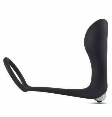Vibratore anale in silicone dildo liscio vibrante prostata con anello fallico - Bild 1 von 4