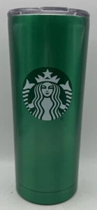 Starbucks Metallic Green Vacuum Insulated 20 fl oz Tumbler With Lid, 2021 ~ NEW - Picture 1 of 6