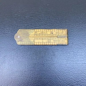 Vintage Merit No 132 wood/brass caliper ruler - Picture 1 of 15