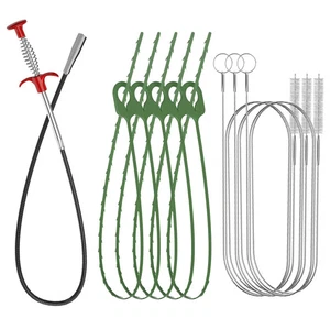 Herramienta removedora de zuecos de drenaje de 35,5" y limpiador de drenaje de serpiente de fregadero de 30" (5 piezas) - Flex - Imagen 1 de 7