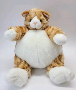 Unipak Designs Plumpee Fat Cat Plush Orange Tabby Ginger Kitty 12" Stuffed Toy - Picture 1 of 11