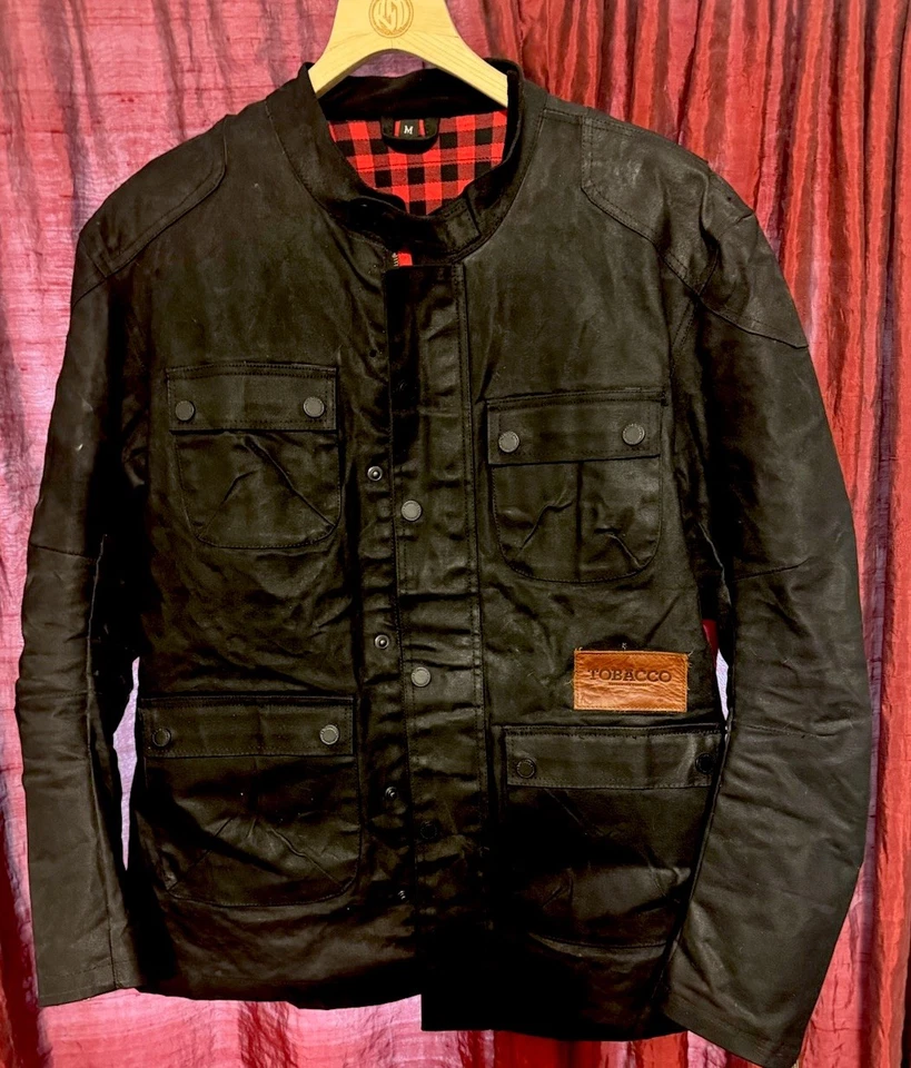 Jaqueta jeans encerada preta para motocicleta Tobacco Motorwear McCoy - Imagem 1 de 4