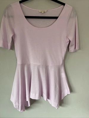 DEMYLEE Нью-Йорк бледно-розовый хлопок верхний размер XS пеплум балерина рубашка - Изображение 1 из 4