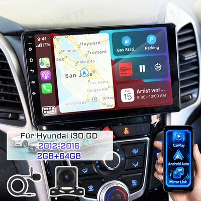 9" Android 15 Autoradio Für Hyundai i30 GD 2+64GB Carplay FM BT GPS Navi +Kamera - Bild 1 von 4