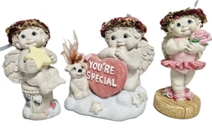 Dreamsicles Figurine 2001 Kristin signed Cast Art Stone Angel, Dog, Heart, Star - Picture 1 of 17