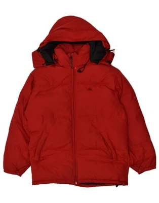 KAPPA Mens Hooded Padded Jacket UK 38 Medium Red Polyester AV17 - Image 1 of 4